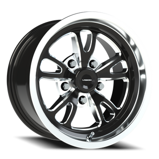 Vision Wheel 149 Gloss Black Milled Spoke Polished Lip 15x8 0 5x114.3mm 83.1mm