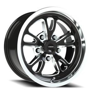Vision Wheel 149 Gloss Black Milled Spoke Polished Lip 15x8 0 5x127mm 83.1mm - Wheelwiz