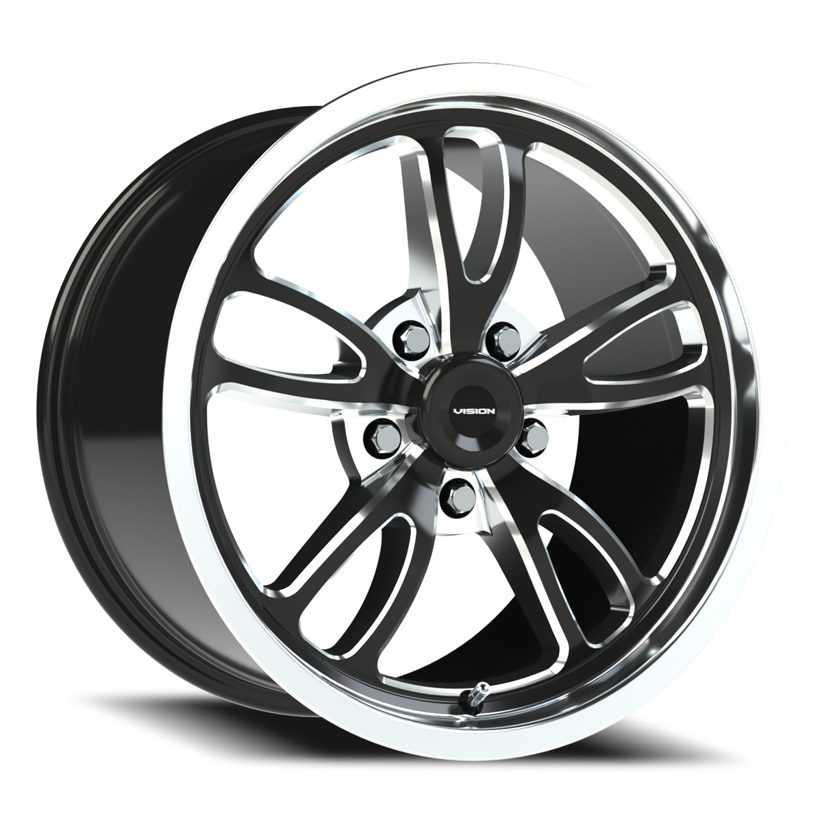 Vision Wheel 149 Gloss Black Milled Spoke Polished Lip 17x10 +51 5x120.65mm 83.1mm - Wheelwiz