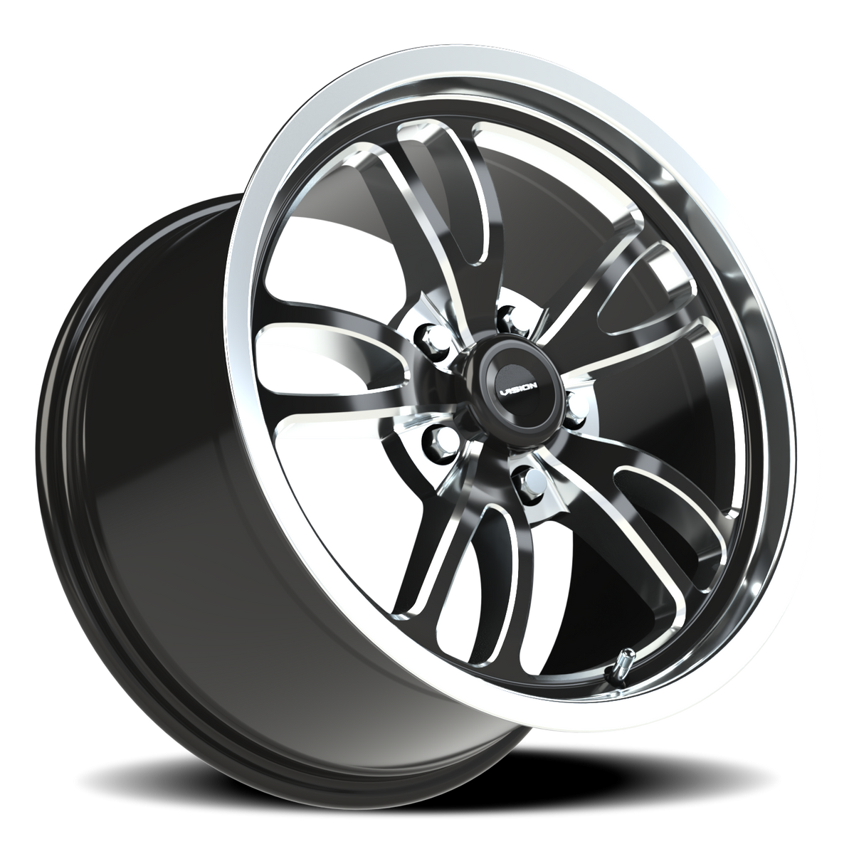 Vision Wheel 149 Gloss Black Milled Spoke Polished Lip 17x10 +51 5x120.65mm 83.1mm - Wheelwiz
