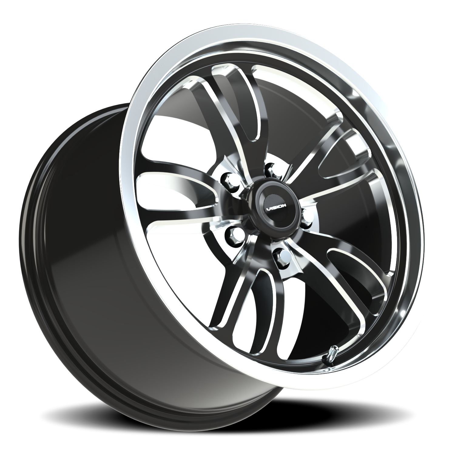 Vision Wheel 149 Gloss Black Milled Spoke Polished Lip 17x10 +51 5x120.65mm 83.1mm - Wheelwiz