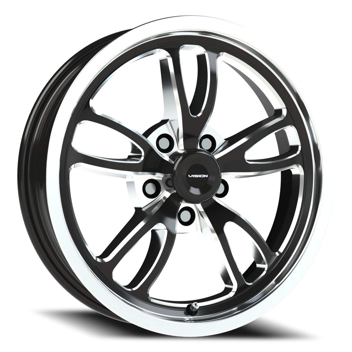 Vision Wheel 149 Gloss Black Milled Spoke Polished Lip 17x4.5 -24 5x120.65mm 83.1mm - Wheelwiz