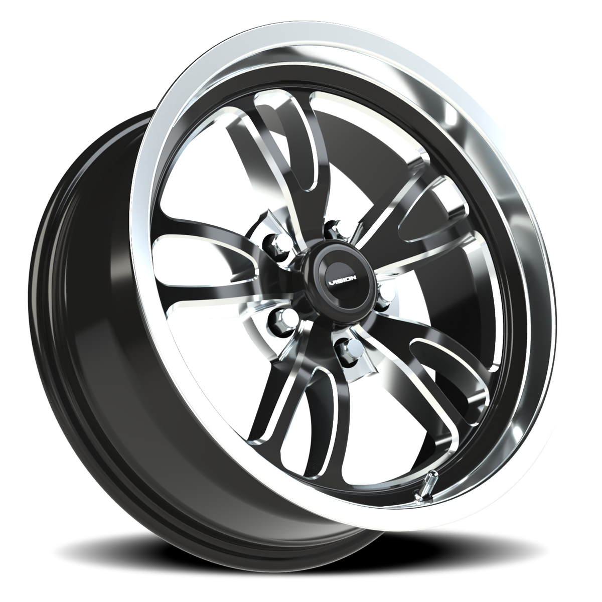 Vision Wheel 149 Gloss Black Milled Spoke Polished Lip 17x7 0 5x120.65mm 83.1mm - Wheelwiz