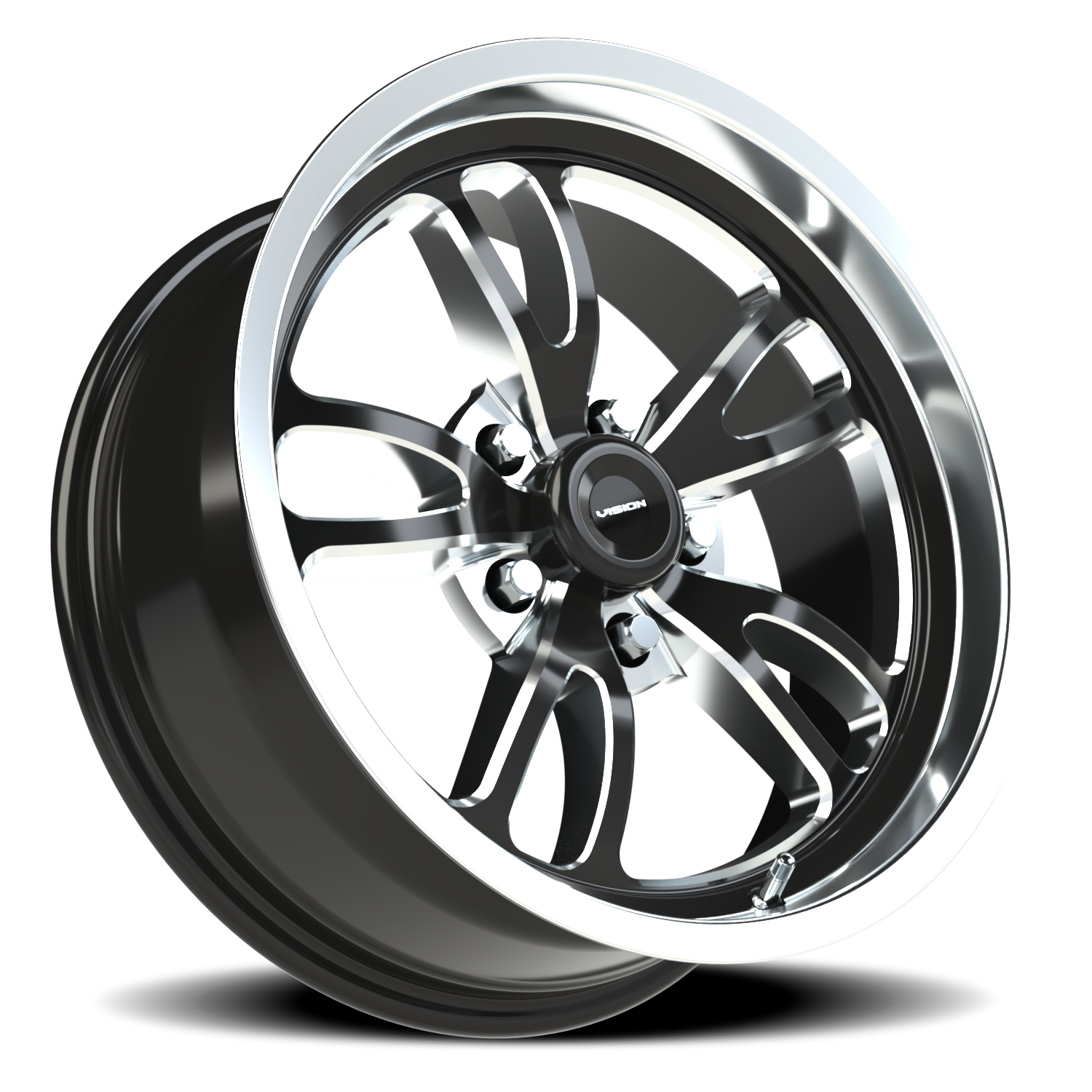 Vision Wheel 149 Gloss Black Milled Spoke Polished Lip 17x7 0 5x114.3mm 83.1mm - Wheelwiz