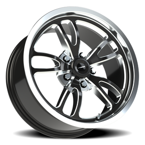 Vision Wheel 149 Gloss Black Milled Spoke Polished Lip 17x8 +25 5x120.65mm 83.1mm - Wheelwiz