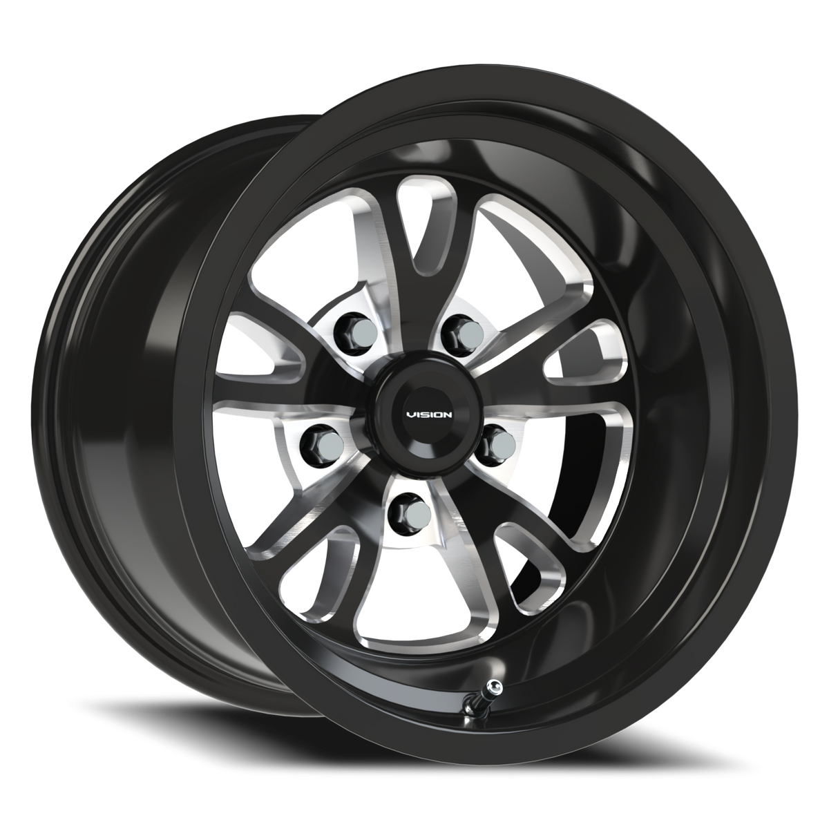 Vision Wheel 149 Gloss Black Milled Spoke 15x10 -25 5x120.65mm 83.1mm - Wheelwiz