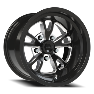 Vision Wheel 149 Gloss Black Milled Spoke 15x10 -25 5x120.65mm 83.1mm