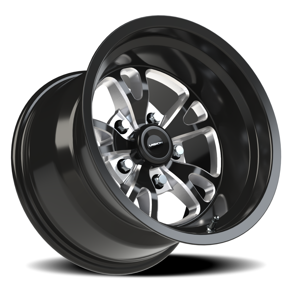 Vision Wheel 149 Gloss Black Milled Spoke 15x10 -25 5x120.65mm 83.1mm - Wheelwiz