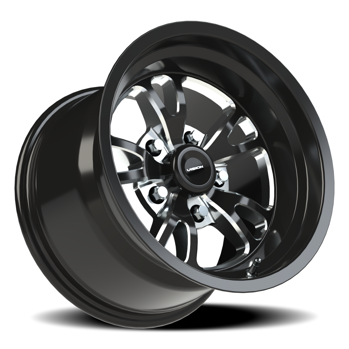 Vision Wheel 149 Gloss Black Milled Spoke 15x10 0 5x120.65mm 83.1mm - Wheelwiz