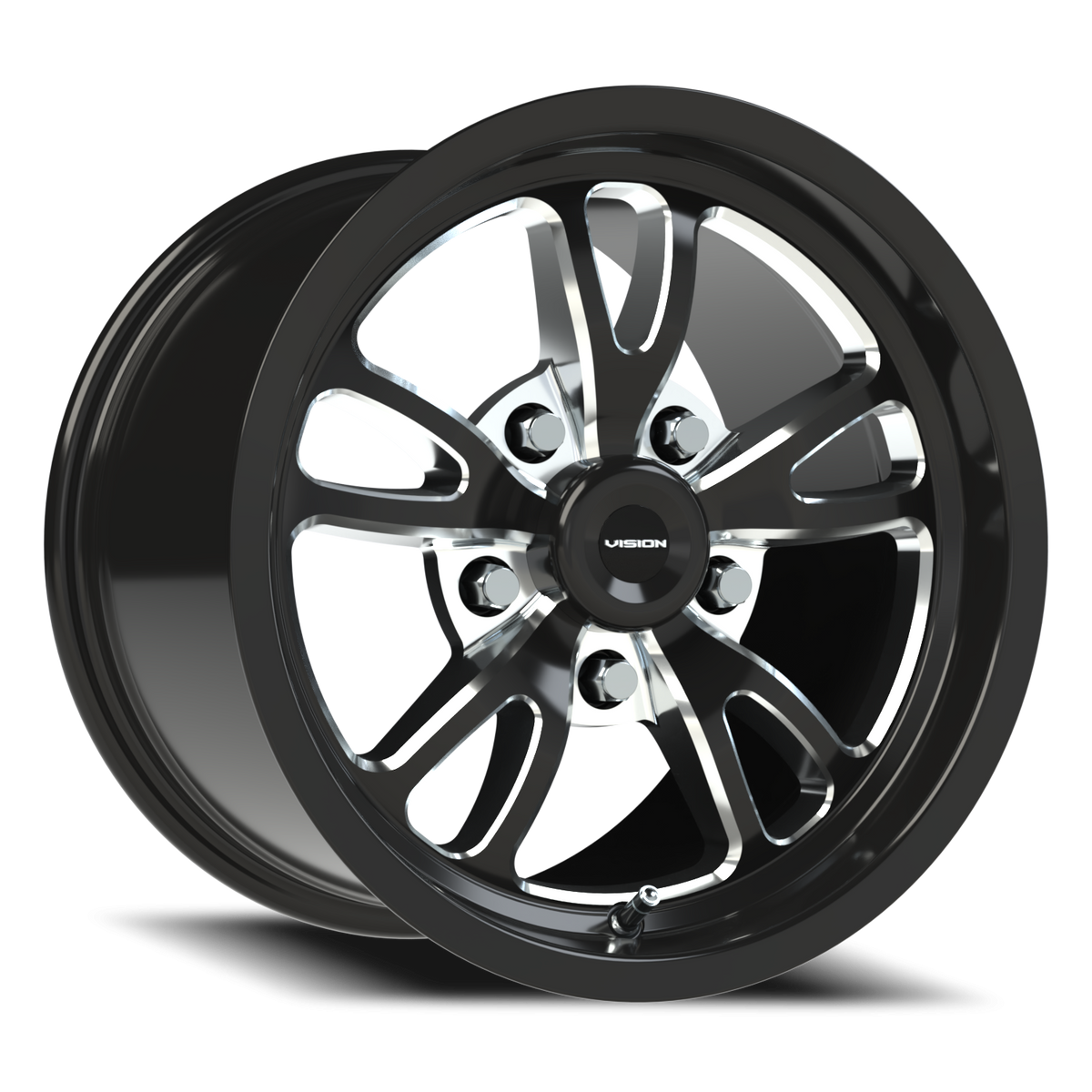 Vision Wheel 149 Gloss Black Milled Spoke 15x10 +51 5x120.65mm 83.1mm - Wheelwiz
