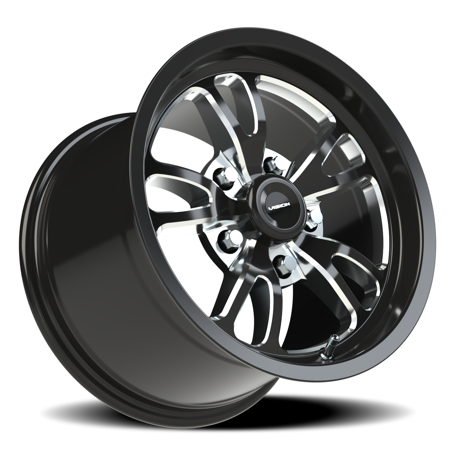Vision Wheel 149 Gloss Black Milled Spoke 15x10 +51 5x120.65mm 83.1mm - Wheelwiz
