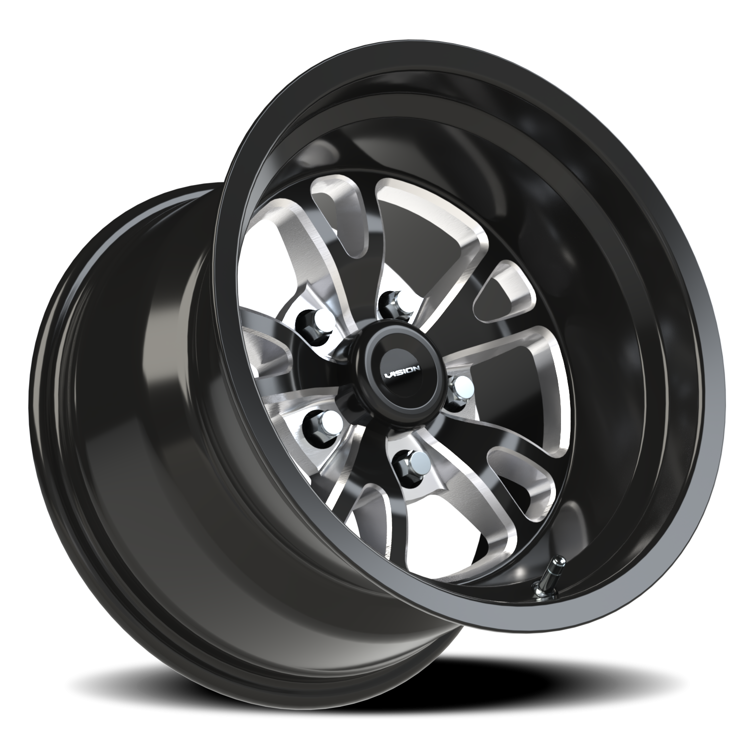 Vision Wheel 149 Gloss Black Milled Spoke 15x10 -25 5x114.3mm 83.1mm - Wheelwiz
