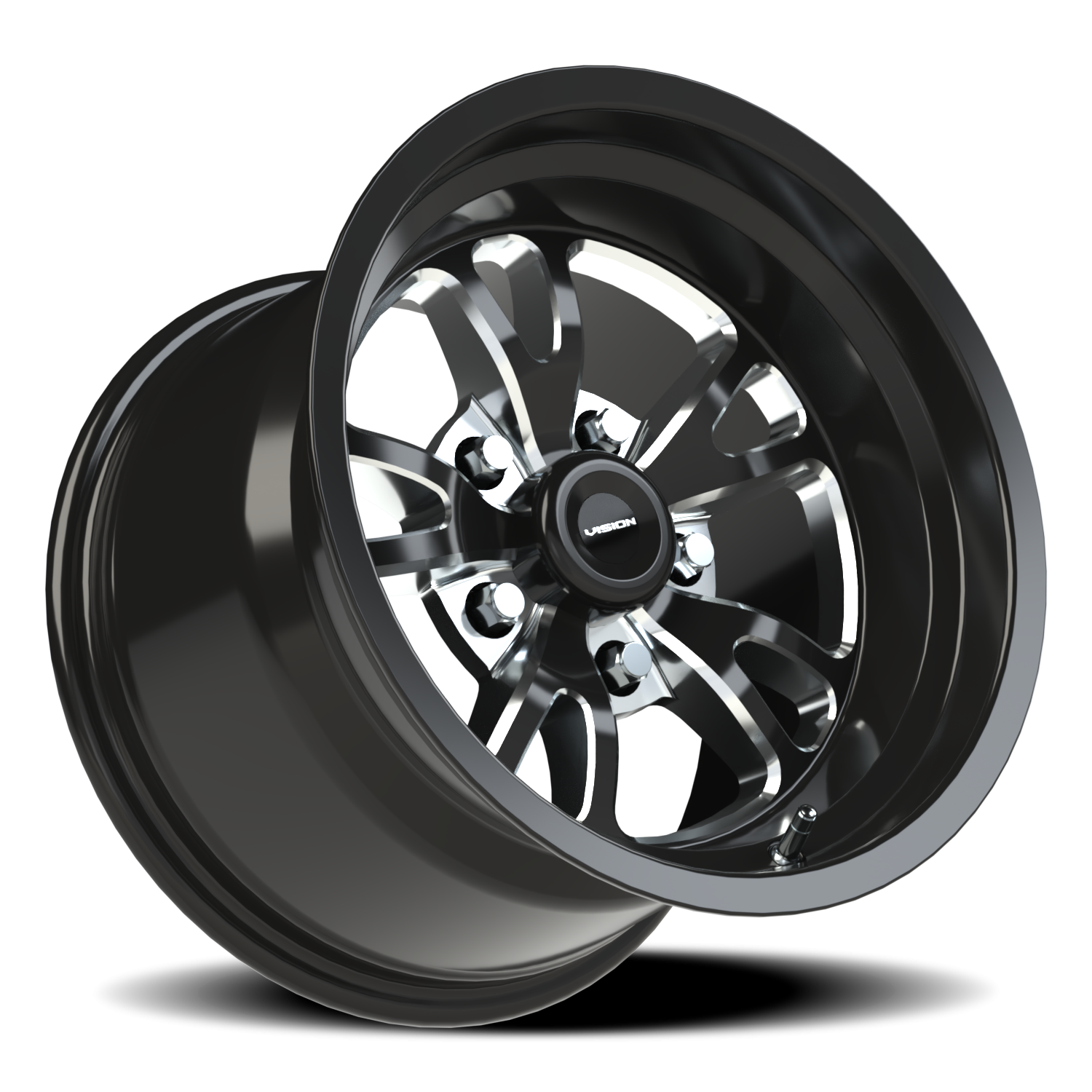 Vision Wheel 149 Gloss Black Milled Spoke 15x10 +25 5x114.3mm 83.1mm - Wheelwiz