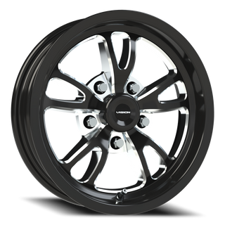 Vision Wheel 149 Gloss Black Milled Spoke 15x4 -19 5x120.65mm 83.1mm