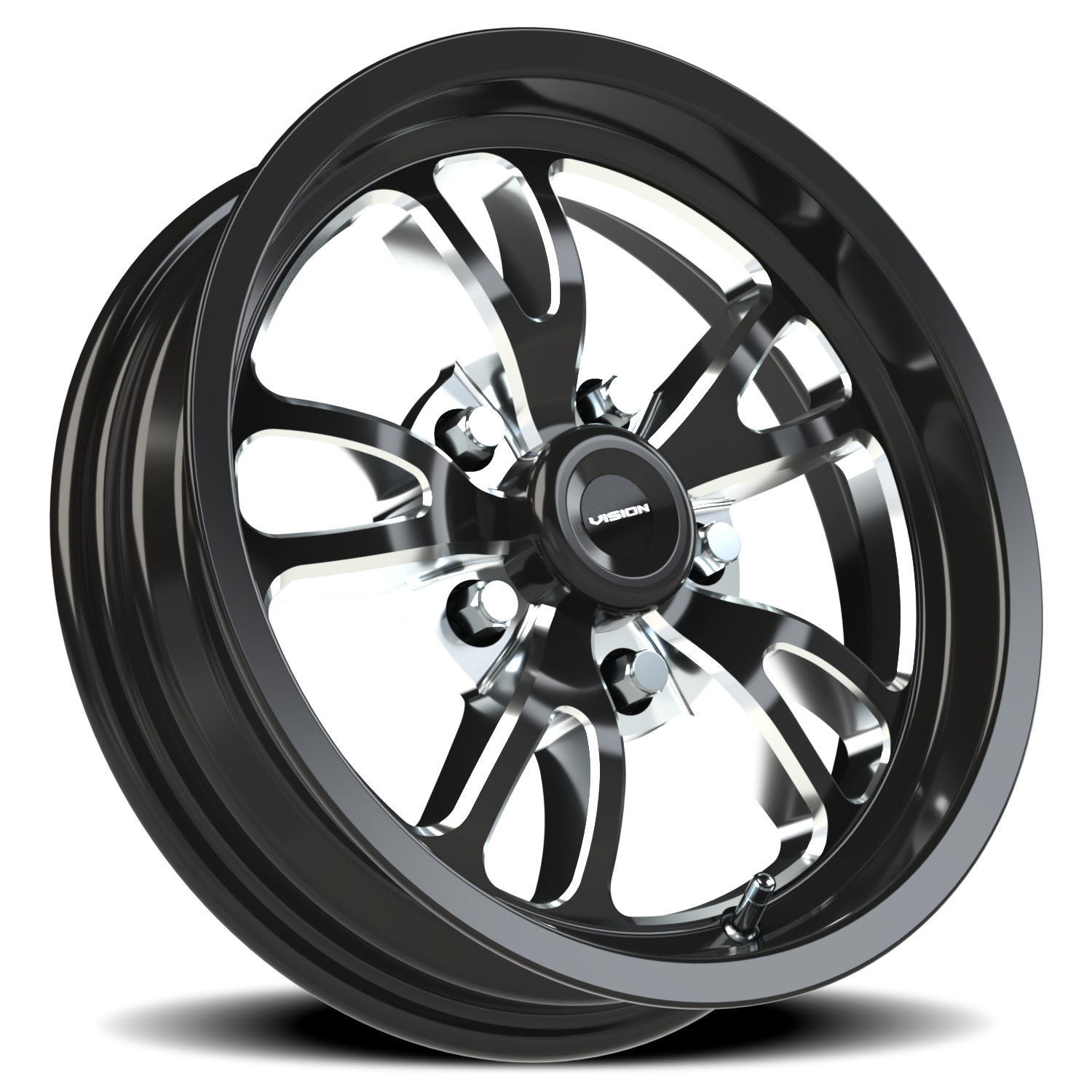 Vision Wheel 149 Gloss Black Milled Spoke 15x4 -19 5x120.65mm 83.1mm - Wheelwiz