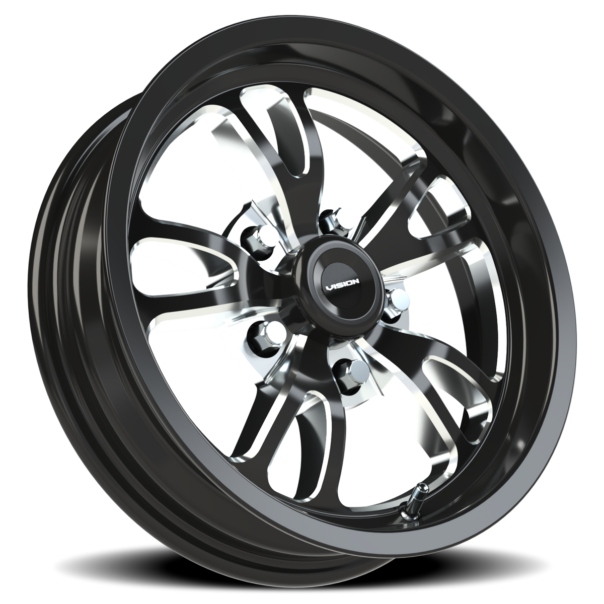 Vision Wheel 149 Gloss Black Milled Spoke 15x4 -19 5x127mm 83.1mm - Wheelwiz