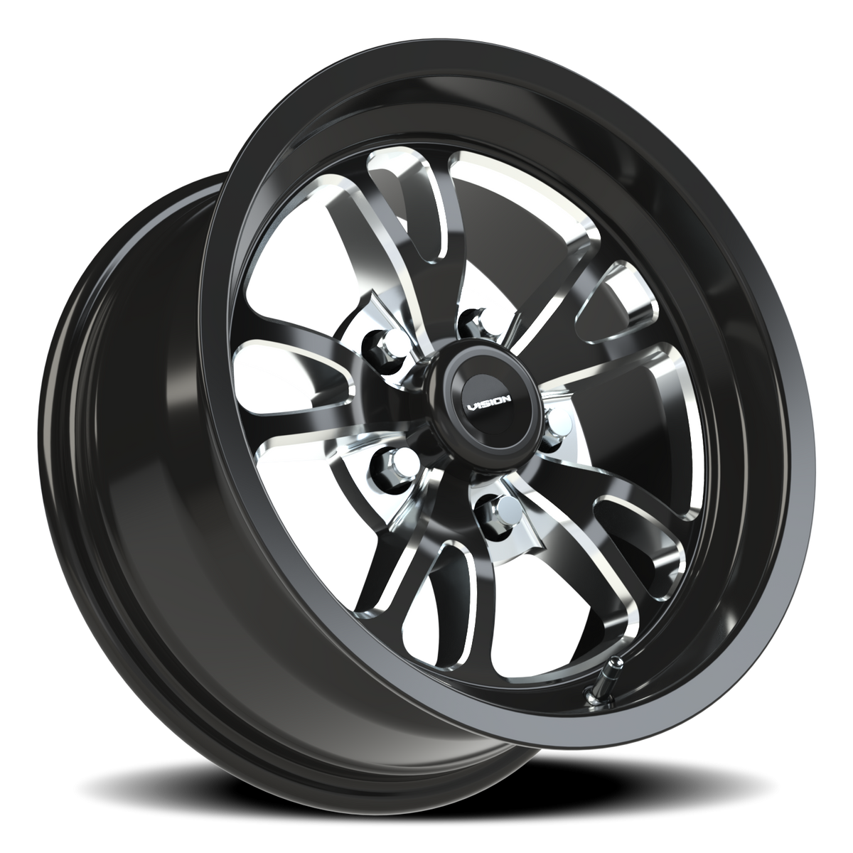 Vision Wheel 149 Gloss Black Milled Spoke 15x7 0 5x120.65mm 83.1mm - Wheelwiz