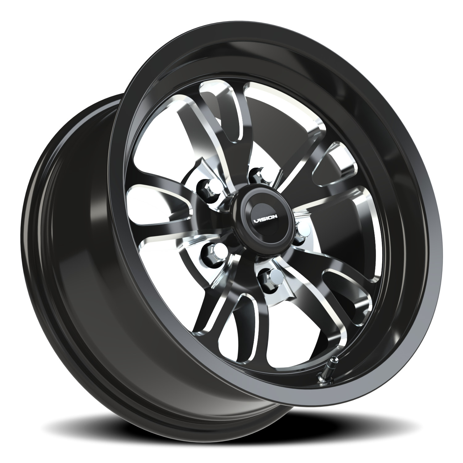 Vision Wheel 149 Gloss Black Milled Spoke 15x7 0 5x120.65mm 83.1mm - Wheelwiz