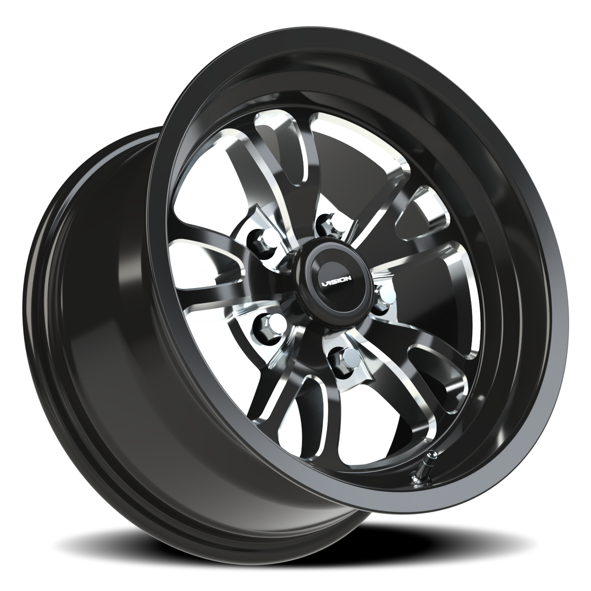 Vision Wheel 149 Gloss Black Milled Spoke 15x8 0 5x120.65mm 83.1mm - Wheelwiz