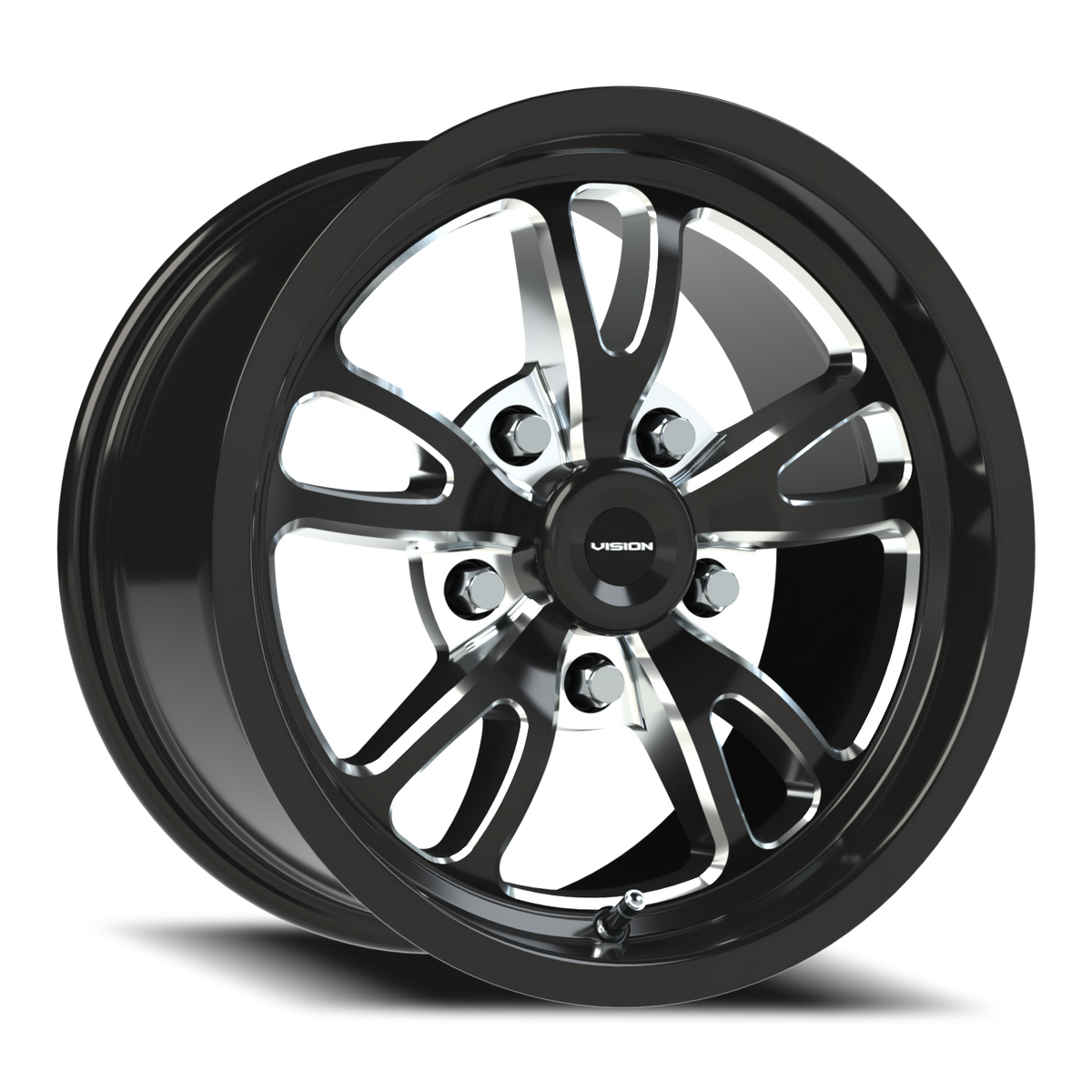 Vision Wheel 149 Gloss Black Milled Spoke 15x8 +27 5x114.3mm 83.1mm - Wheelwiz