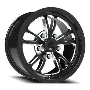 Vision Wheel 149 Gloss Black Milled Spoke 15x8 +27 5x114.3mm 83.1mm - Wheelwiz