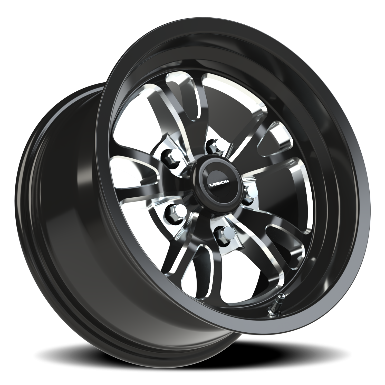 Vision Wheel 149 Gloss Black Milled Spoke 15x8 0 5x127mm 83.1mm - Wheelwiz