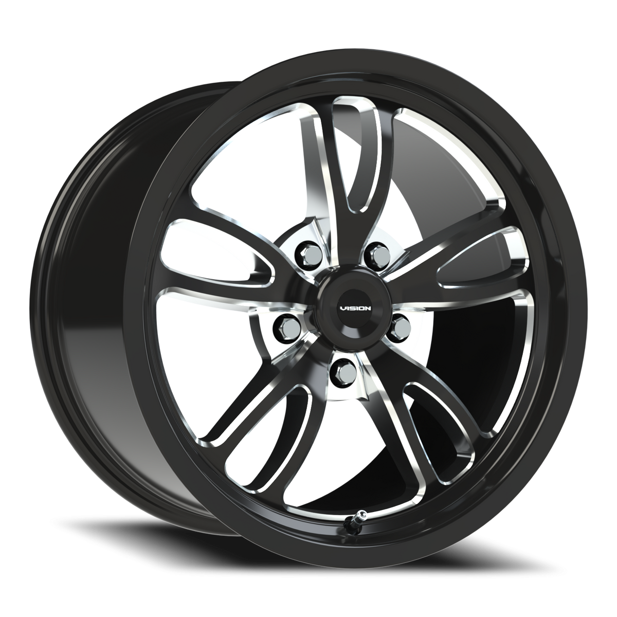 Vision Wheel 149 Gloss Black Milled Spoke 17x10 +51 5x120.65mm 83.1mm - Wheelwiz