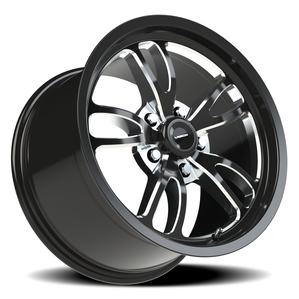 Vision Wheel 149 Gloss Black Milled Spoke 17x10 +51 5x120.65mm 83.1mm - Wheelwiz