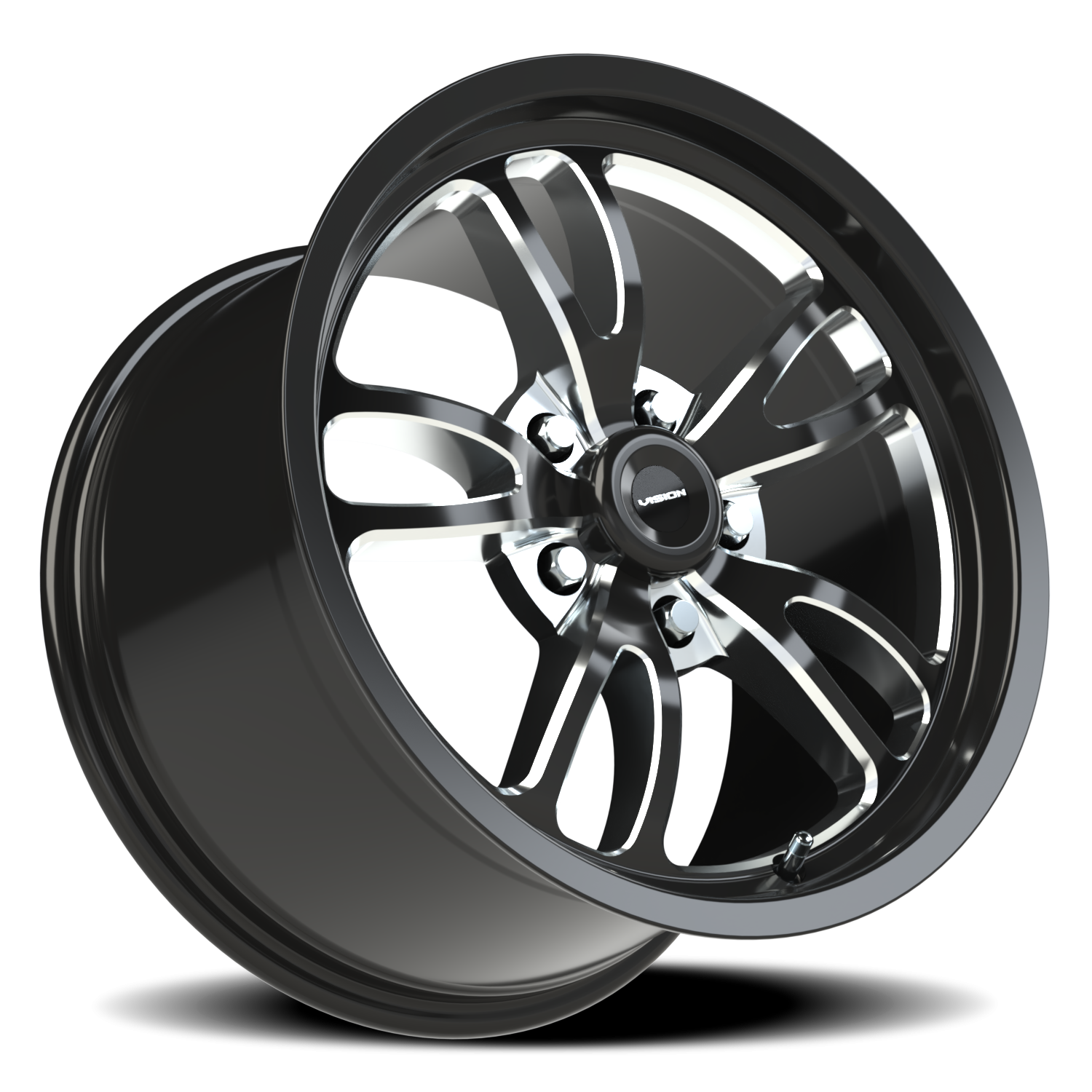 Vision Wheel 149 Gloss Black Milled Spoke 17x10 +51 5x120.65mm 83.1mm - Wheelwiz