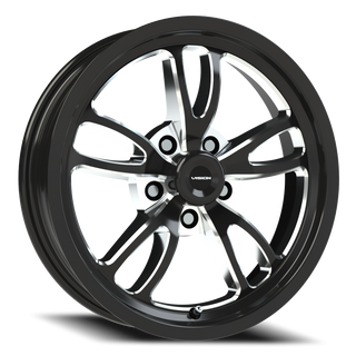Vision Wheel 149 Gloss Black Milled Spoke 17x4.5 -24 5x114.3mm 83.1mm