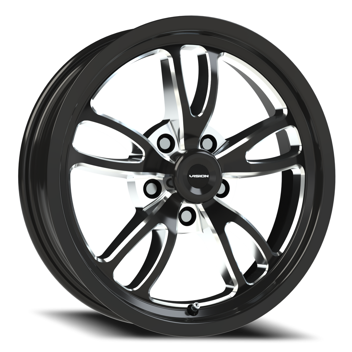 Vision Wheel 149 Gloss Black Milled Spoke 17x4.5 -24 5x127mm 83.1mm - Wheelwiz