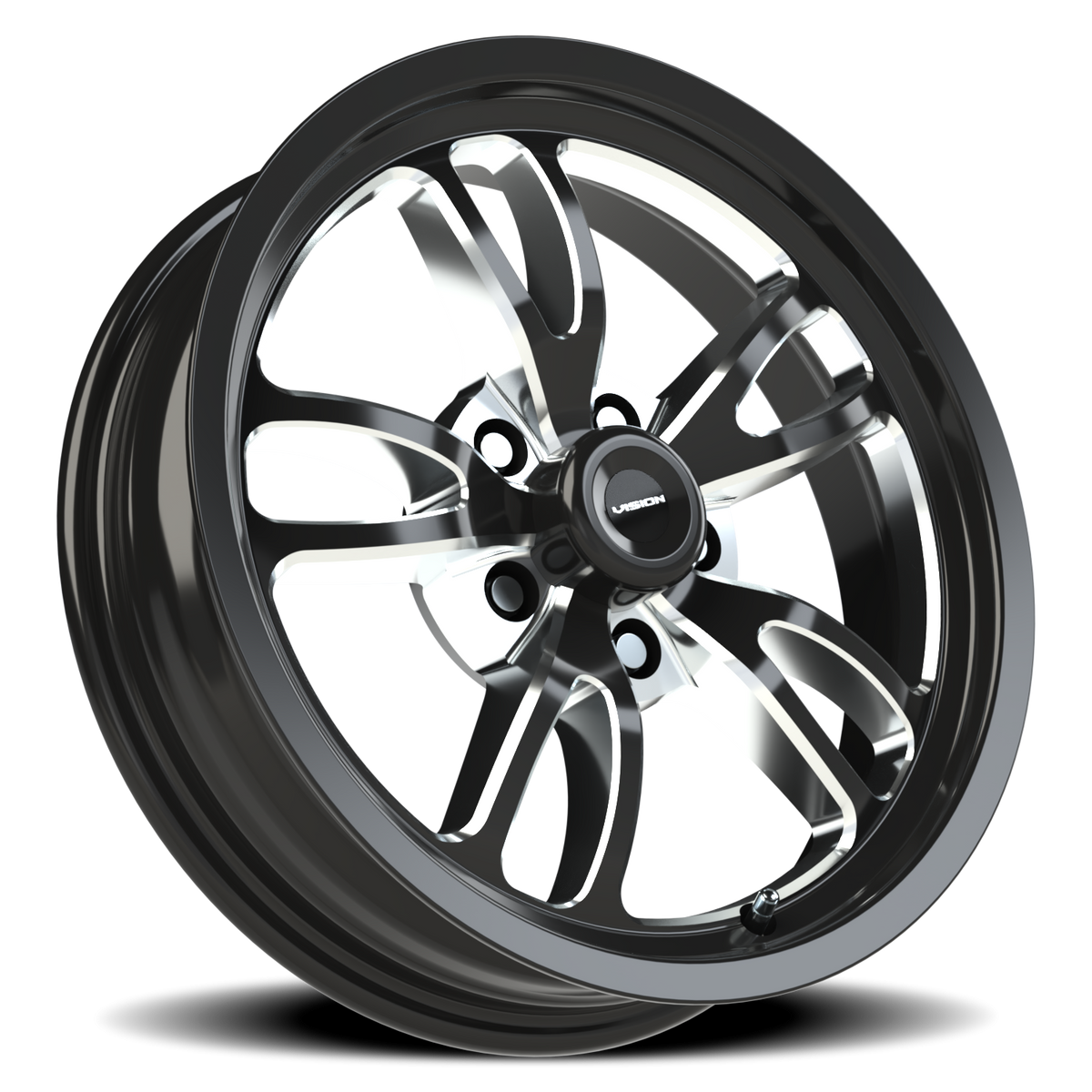 Vision Wheel 149 Gloss Black Milled Spoke 17x4.5 -24 5x127mm 83.1mm - Wheelwiz