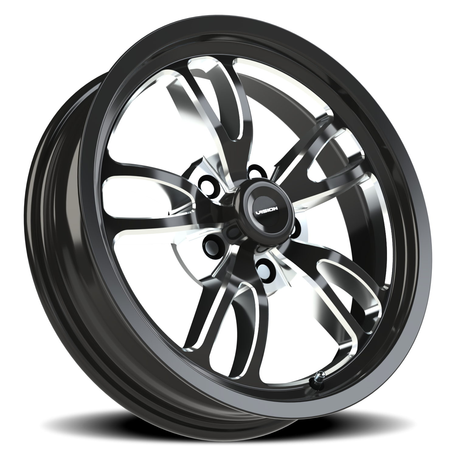 Vision Wheel 149 Gloss Black Milled Spoke 17x4.5 -24 5x127mm 83.1mm - Wheelwiz