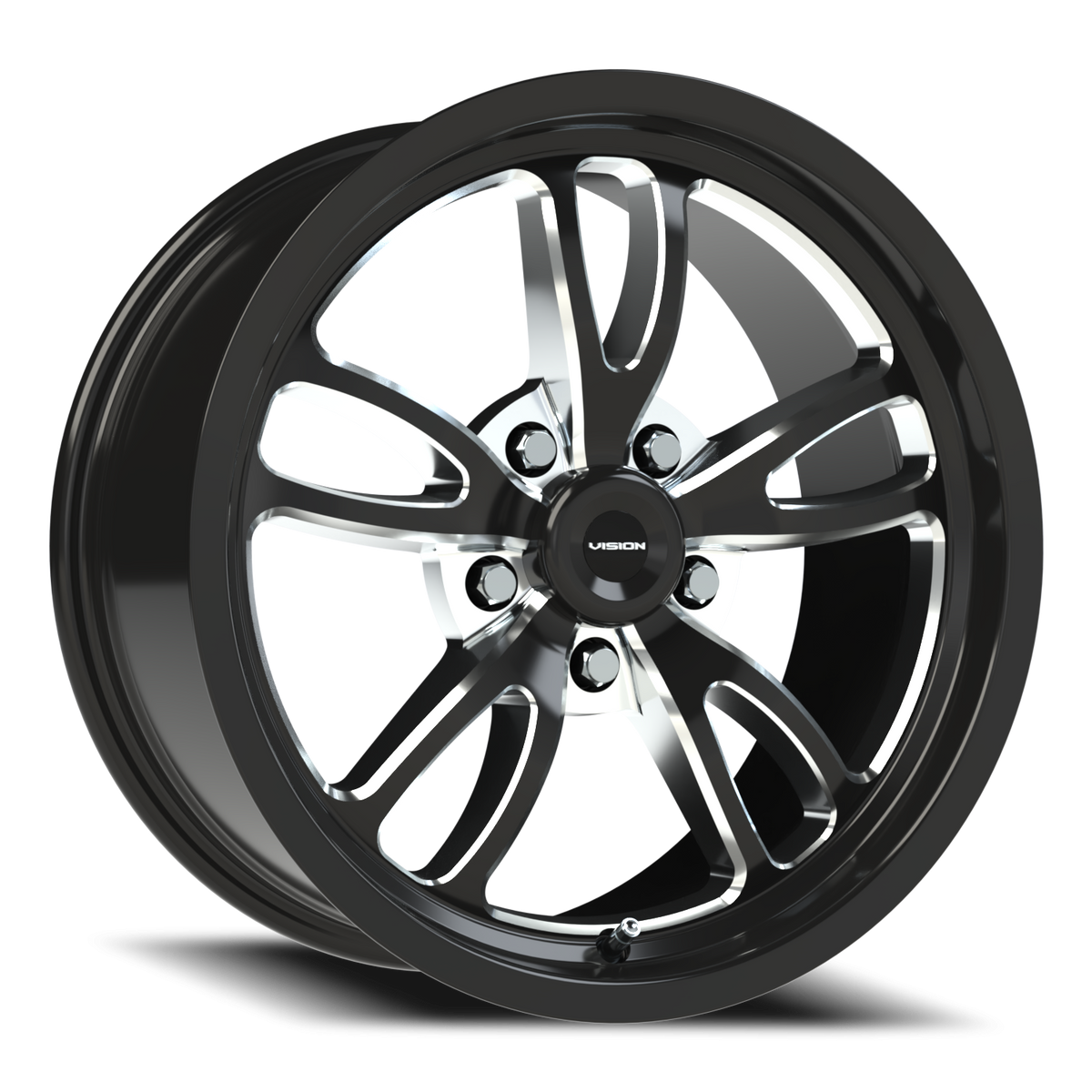 Vision Wheel 149 Gloss Black Milled Spoke 17x8 +25 5x120.65mm 83.1mm - Wheelwiz