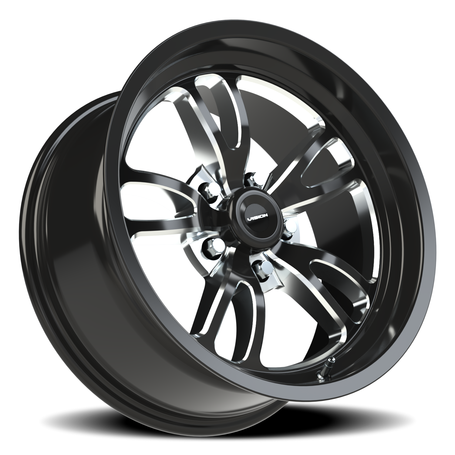 Vision Wheel 149 Gloss Black Milled Spoke 17x8 0 5x114.3mm 83.1mm - Wheelwiz