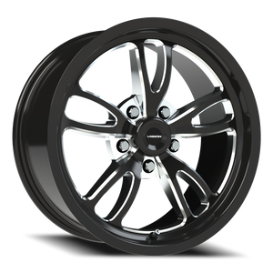 Vision Wheel 149 Gloss Black Milled Spoke 17x8 +25 5x114.3mm 83.1mm - Wheelwiz