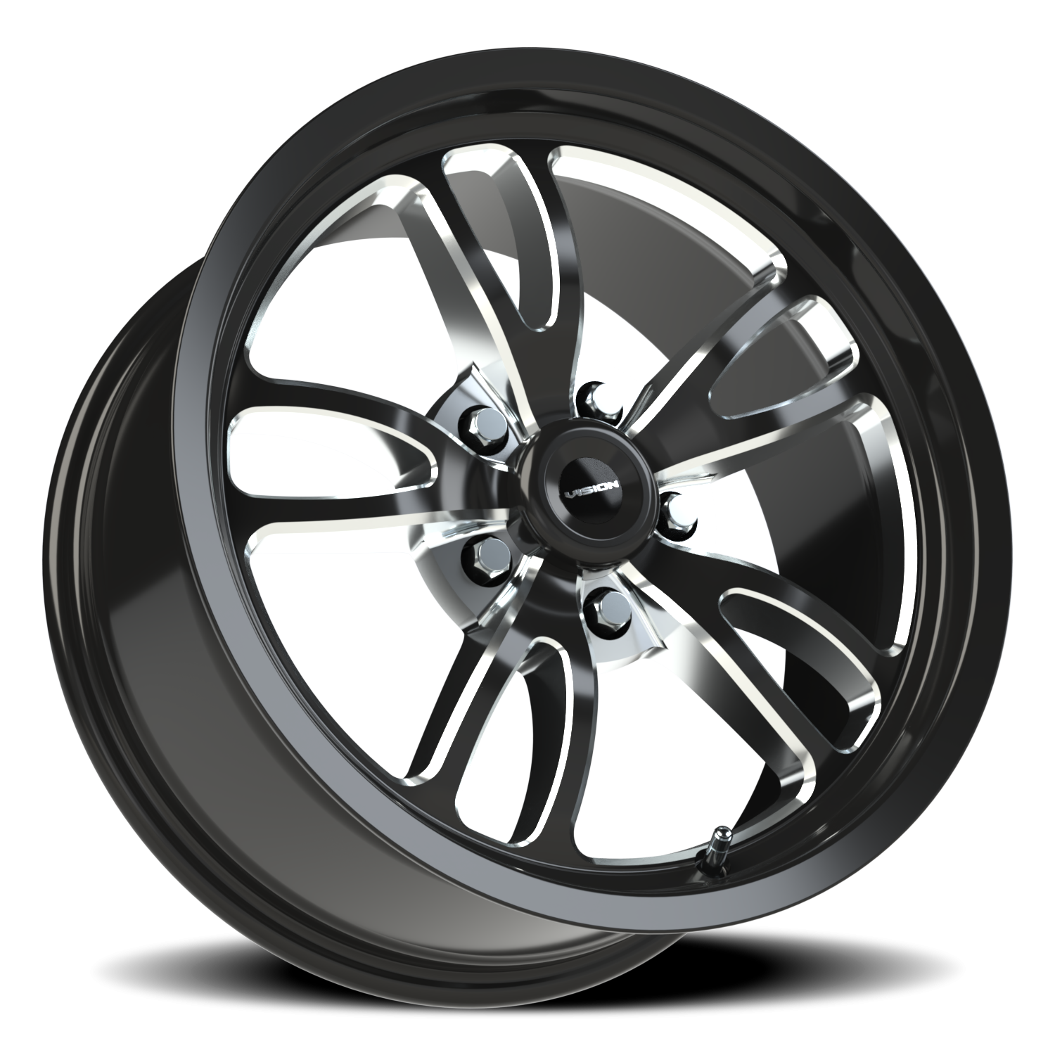 Vision Wheel 149 Gloss Black Milled Spoke 17x8 +25 5x114.3mm 83.1mm - Wheelwiz