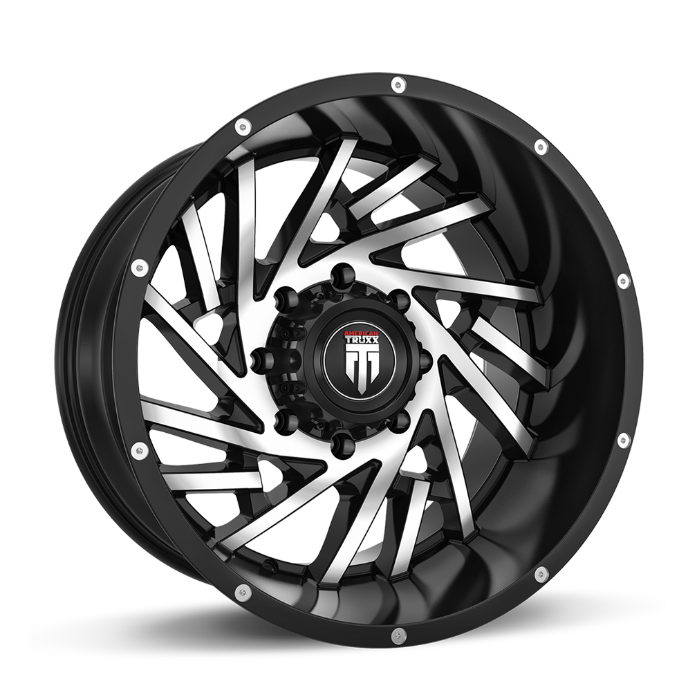 American Truxx WEB Gloss black machined 20x10 -24 5x139.7mm 87.1mm - WheelWiz