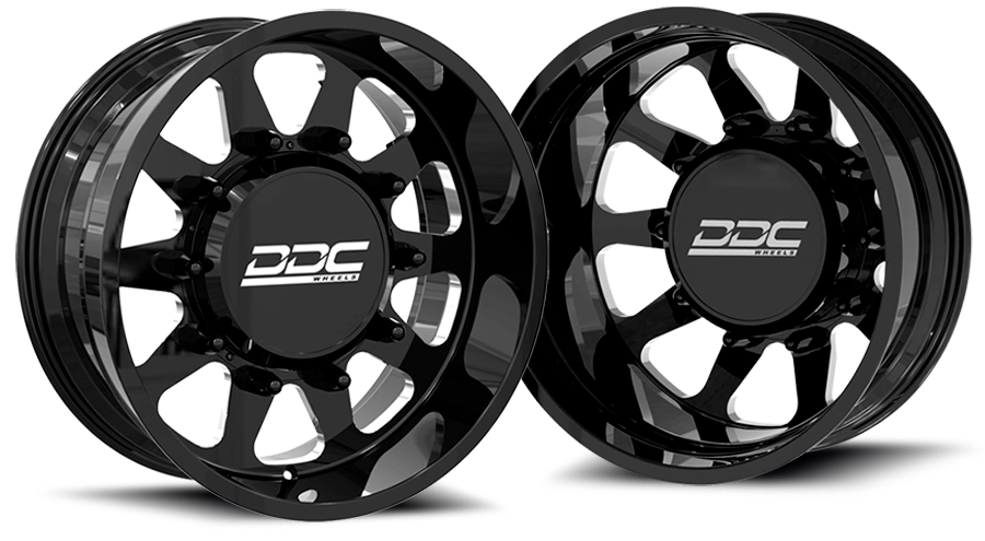 DDC The Ten Forged 22x8.25 8x165 Black/Mill SS Fronts 94-18 Dodge Ram 3500 92-10 Silverado/Sierra 3500 87-98 Ford F-350 DDC Wheels
