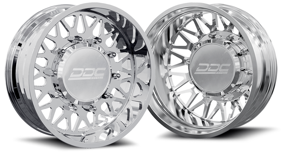 DDC The Mesh Forged 22x8.25 8x165 Polished SS Fronts 94-18 Dodge Ram 3500 92-10 Silverado/Sierra 3500 87-97 Ford F-350 DDC Wheels