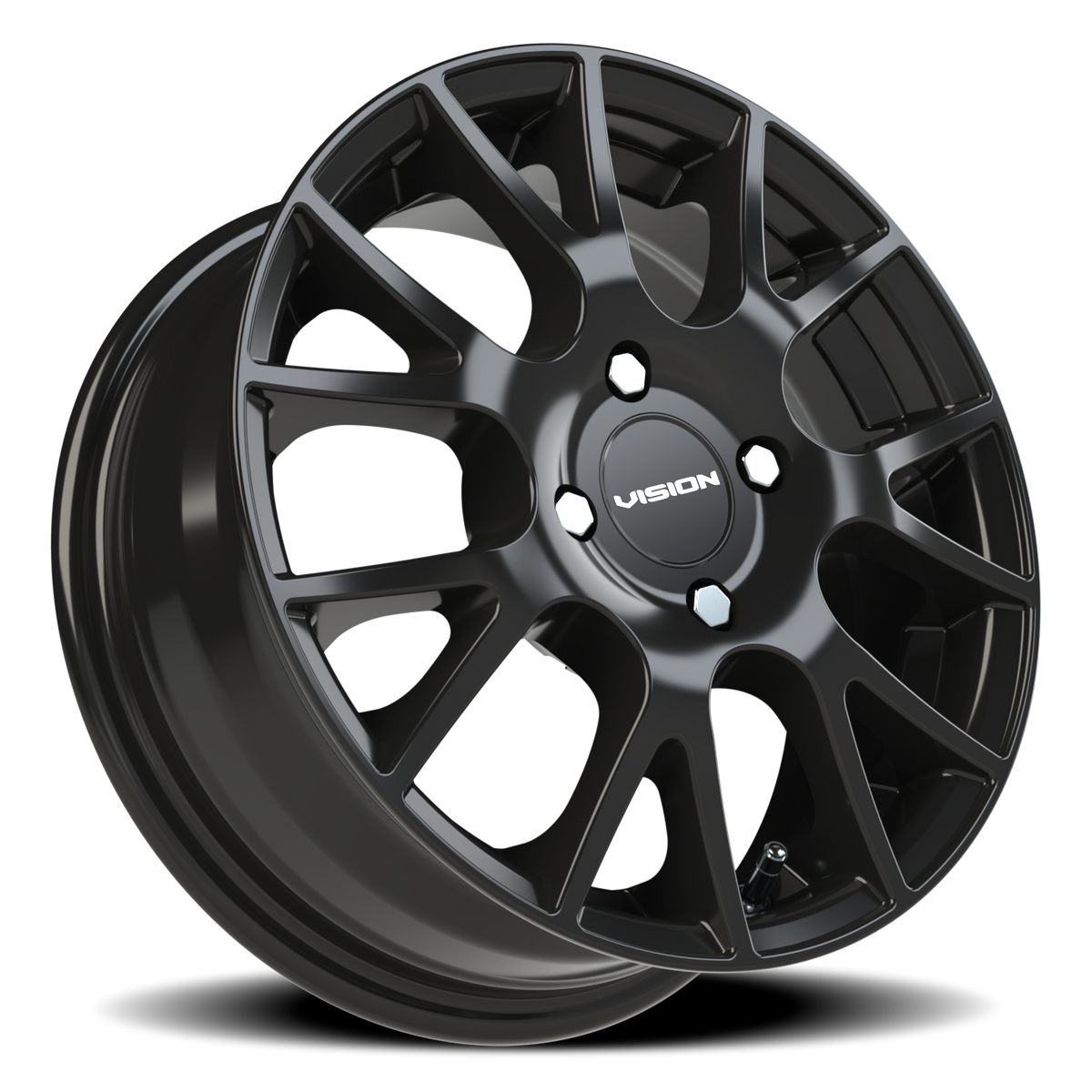 Vision Wheel 18 Gloss Black 14x5.5 +38 4x100mm 73.1mm - Wheelwiz