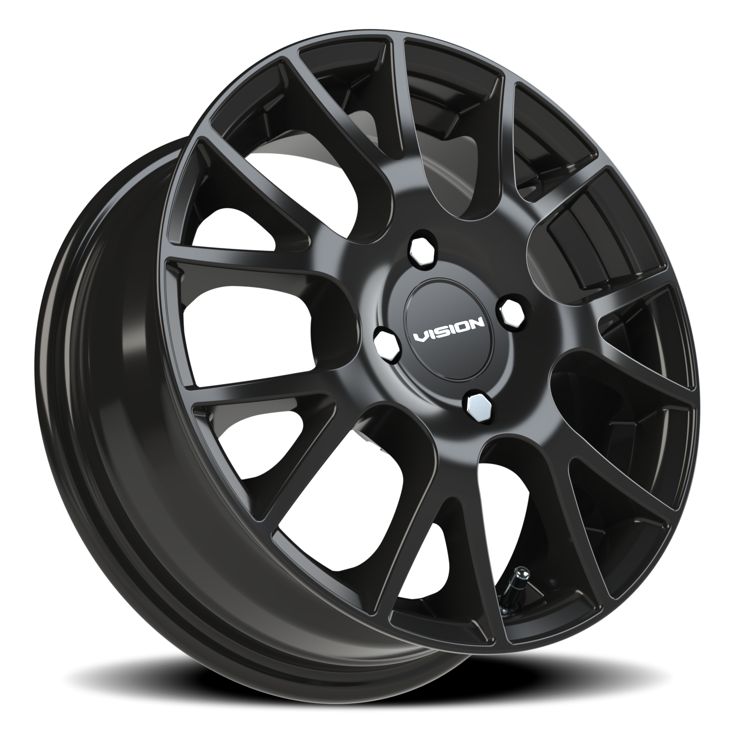 Vision Wheel 18 Gloss Black 14x5.5 +38 4x100mm 73.1mm - Wheelwiz
