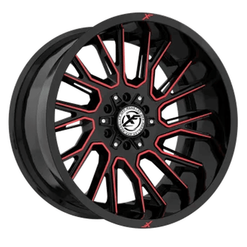 XF Off-Road XF-230 Black Machined Red 20x10 -12 6x135|6x139.7mm 106.4mm