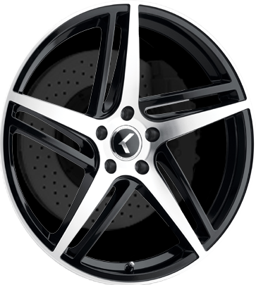 Kraze 195 Gloss black machined 18x8 +40 5x108mm 63.5mm - Wheelwiz