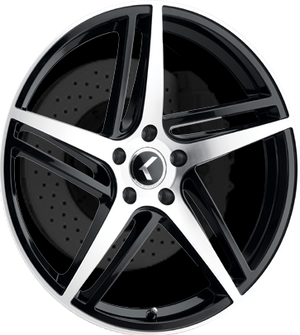 Kraze 195 Gloss black machined 18x8 +40 5x108mm 63.5mm - Wheelwiz