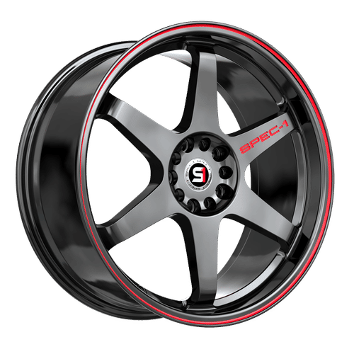 Spec-1 STP-33GBRL Gloss Black / Red Line 18x8.5 +38 5x114.3|5x120mm 73.1mm