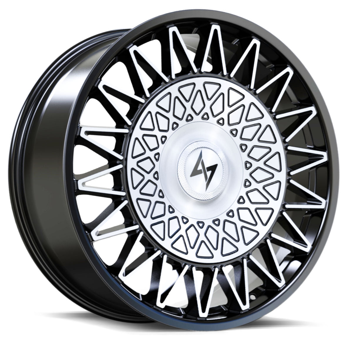 Sentali Luxx Crown Gloss Black Machined 22x9 +25 5x112|5x115mm 71.6mm