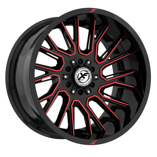 XF Off-Road XF-230 Black Machined Red 20x9 +12 8x165.1|8x180mm 0mm - WheelWiz