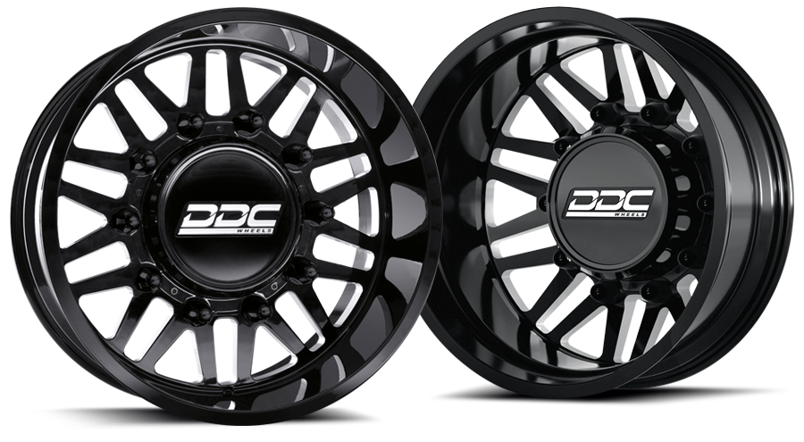 DDC Aftermath Black/Mill 22x8.25 8x210 SS Fronts For 11-25 Silverado/Sierra 3500 DDC Wheels