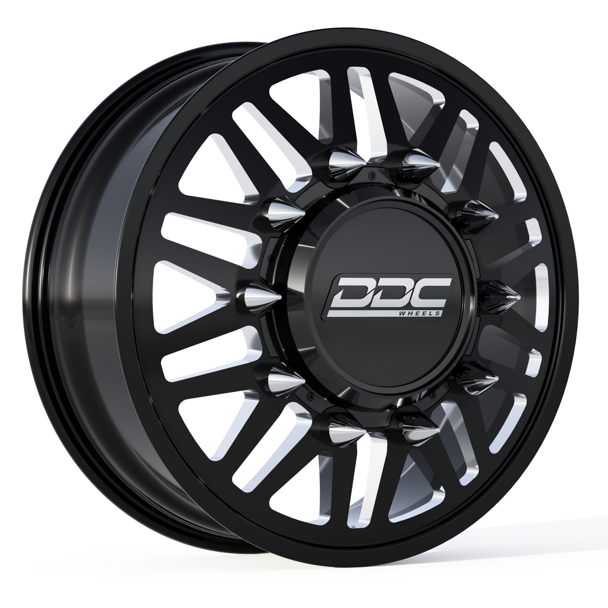DDC Aftermath Black/Milled 20X8.25 10X225 Super Duty/Ram Dually Wheel Kit F-450 05-10 F-450 15-25 Ram 4500 08-25 DDC Wheels